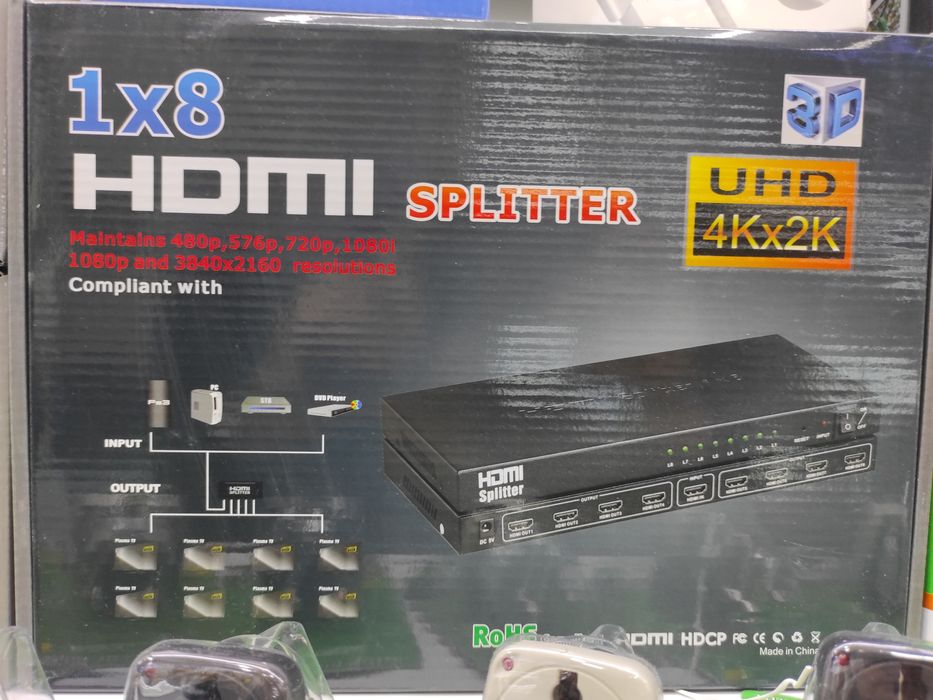 Hdmi spliter 1 × 2 / 4 k , 3 D ( качественный )