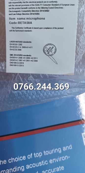 Microfon Shure BETA 58 A cu fir NOU SIGILAT profesional supercardioid