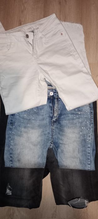 Дамски НОВИ дънки с камъни, ципове и апликации - слим модели