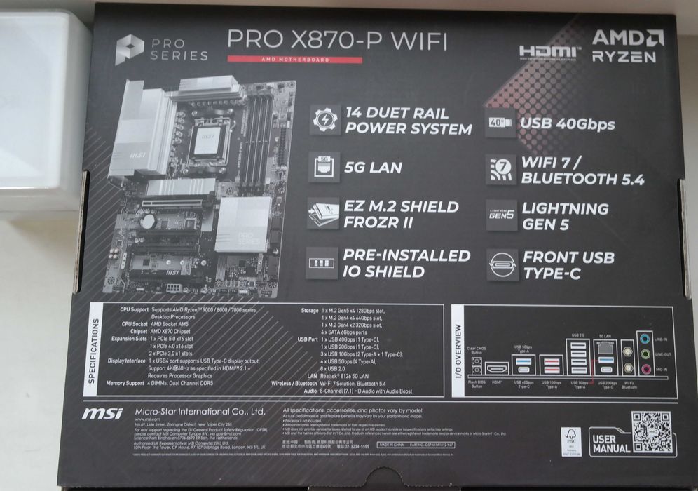 Msi PRO x870-p WiFi AMD am5