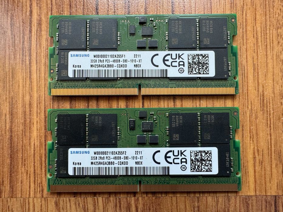 НОВА Samsung 64GB / 32GB DDR5 4800MHz SODIMM Ram памет за лаптоп