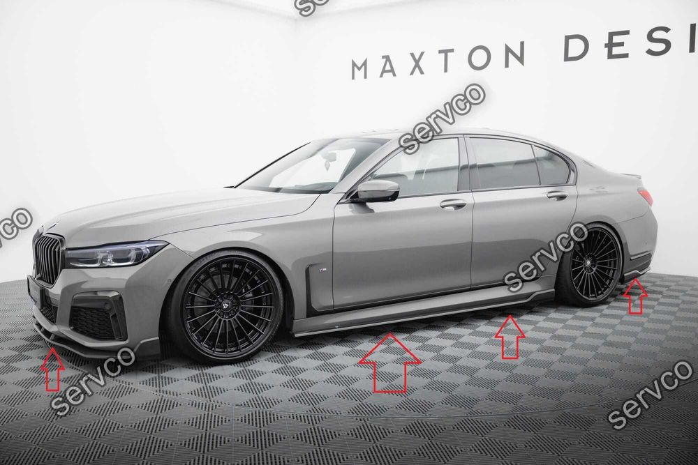 Pachet Set Splitter Exterior Prelungiri Body kit tuning Bmw Seria 7 G11 M-Pack Facelift 2019-2022 v12 - Maxton Design  Fibra Carbon