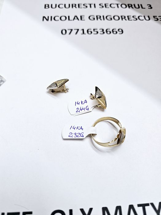 Vand set bijuterii din aur 14 k 4.76 g cod 410 411