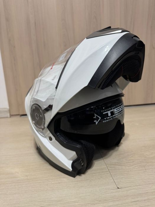 Casca moto atv flip-up FGN alb/negru lucios S M L XL XXL