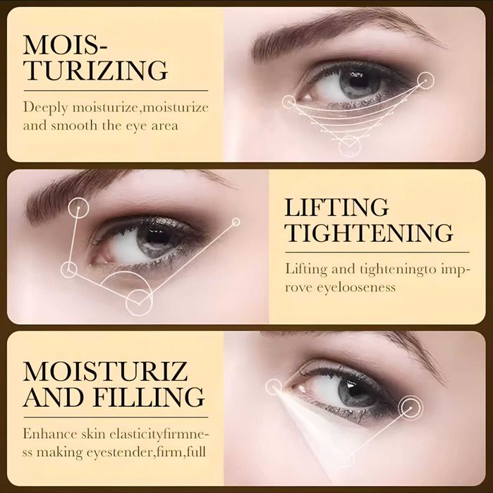 Cremă pentru ochi cu acid hialuronic și Aur de 24K Anti-aging