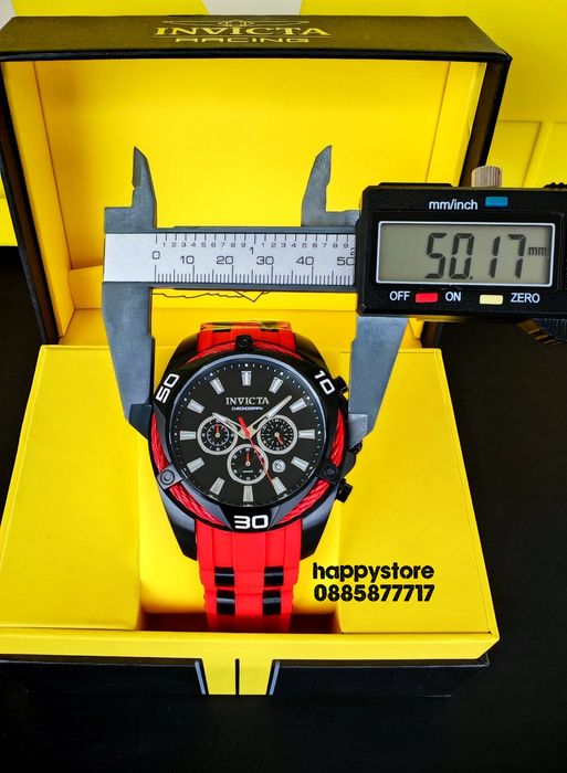 INVICTA Vanguard Red/black 50 mm, Инвикта нов мъжки часовник