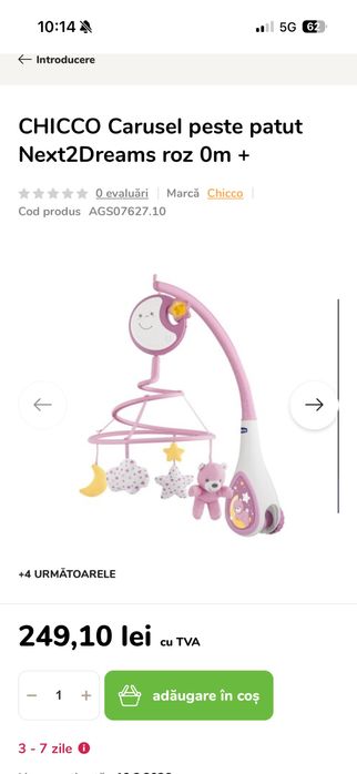 Patut bebelusi Ikea Gonatt + carusel Chicco