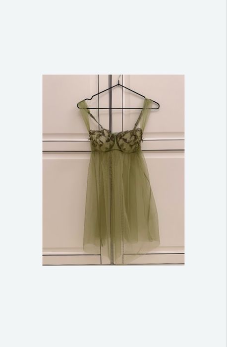 Babydoll I.D. Sarrieri - 34C/ 75C, verde olive, dantela