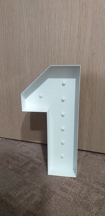 Cifra 1 cu lumină led din metal 35cm petrecere candybar