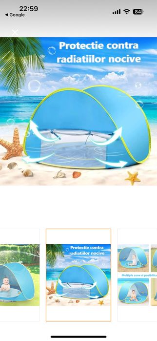 Cort/piscina bebelusi plaja cu protectie uv
