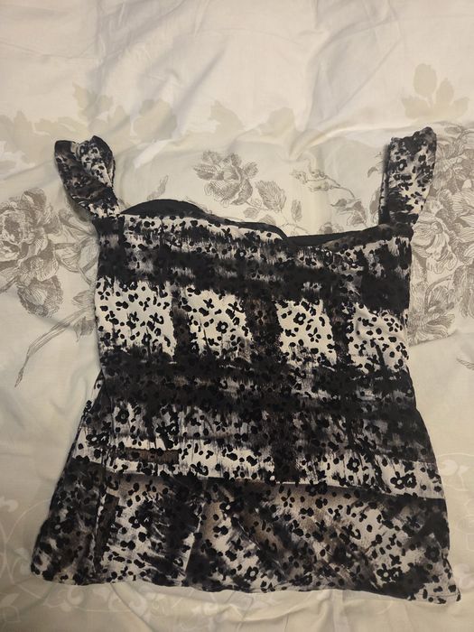 Bluza cu bretele imprimeu