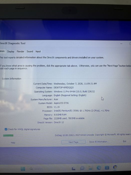 Laptop Acer Aspire E5-573