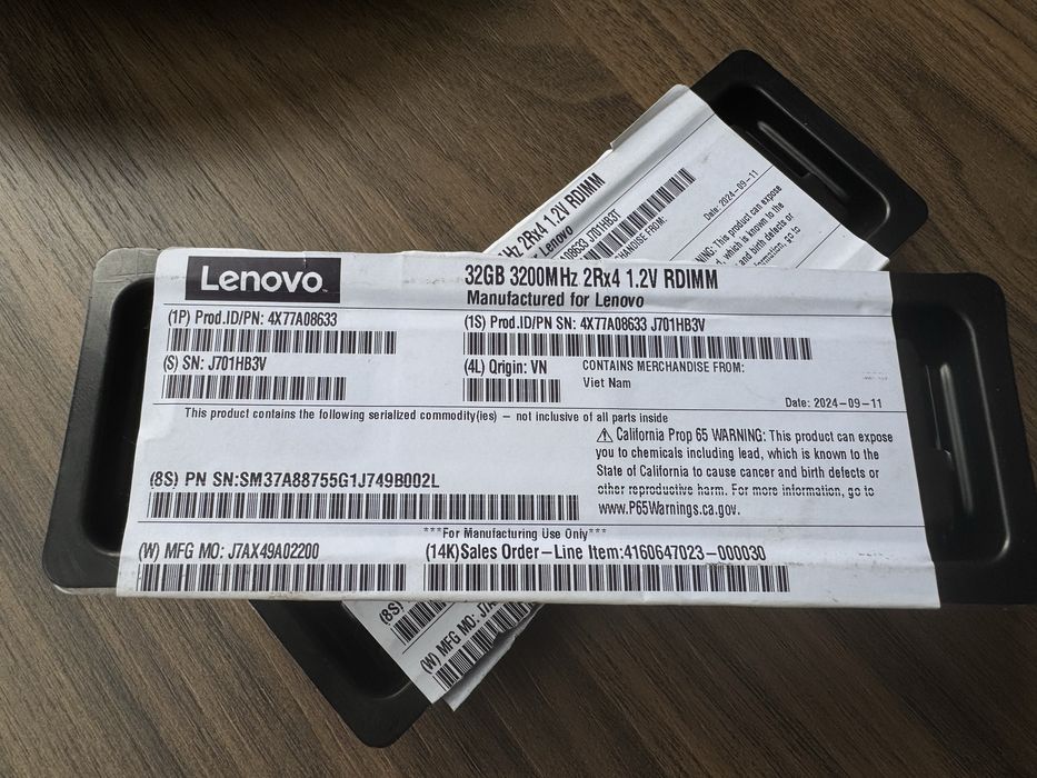 Памет  Lenovo ThinkSystem 32GB TruDDR4 3200 MHz (2Rx4 1.2V) RDIMM