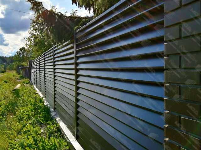 Забор жалюзи горизонтальный