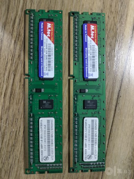 Operativka DDR3 2GB 1333Mhz. 2x2 sotiladi