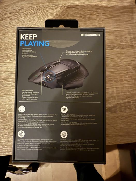 Mouse gaming Logitech G502 X Lightspeed, Negru