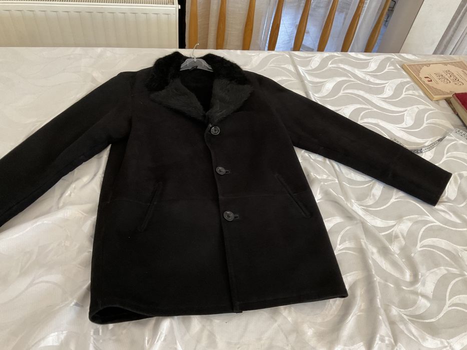 Мужское полупальто - натуральная дубленка с норковым воротником 48-50