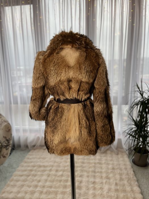 Haina din blana naturala de vulpe cristal marime s/m