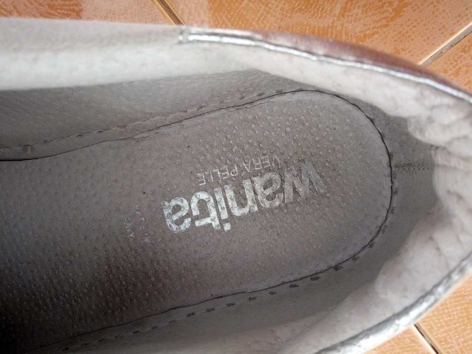 Sneakers piele naturală Wanita(Made in Italy)Detalii perle/arginti, 40