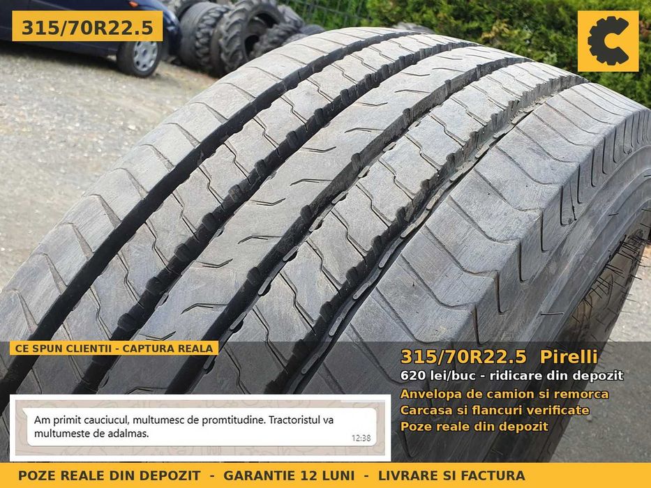 Anvelope Cauciucuri 315/70R22.5 315/70 R22.5 315/70-22.5 315 70 R22.5 31570225 315/70R22 Pirelli Camion Remorca Cap Tractor SH Second Hand STOC REAL