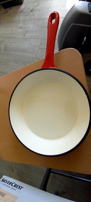 Tigaie gril  fontă emailata 24 cm /Promo 125 lei