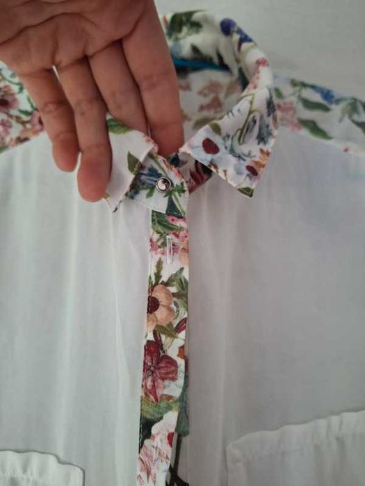 Camasa alba office inflorata Orsay