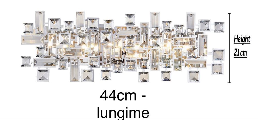 Lampă de tavan de perete rectangulară modernă din cristal