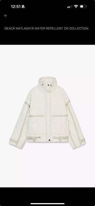 Jacheta NOUA ZARA matlasată hidrofugă