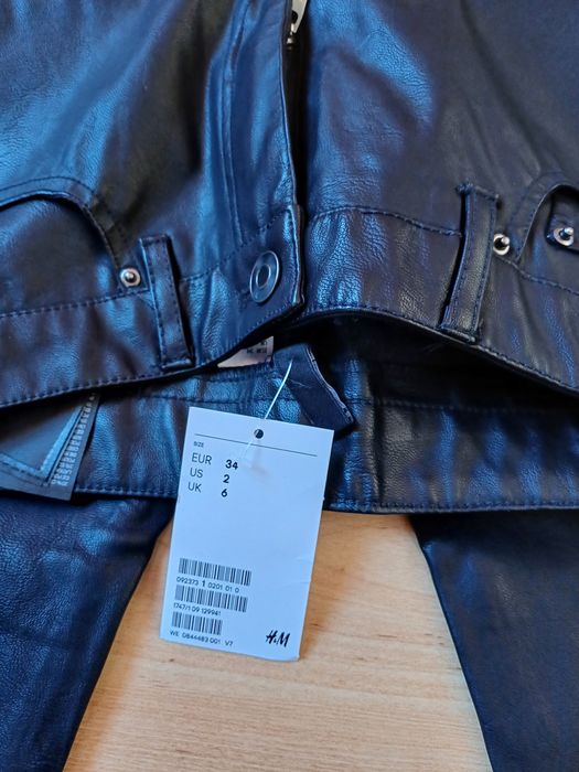Нов кожен панталон H&M р.XS/34