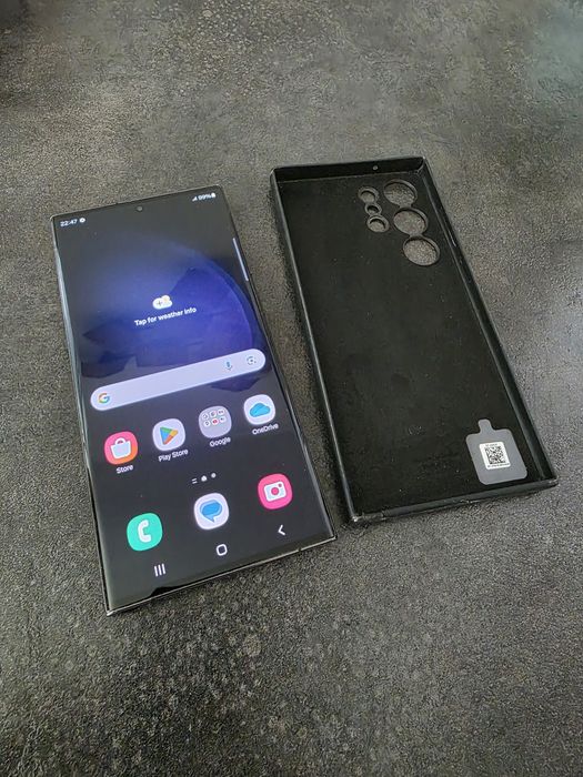 Samsung S23 Ultra, 256 GB, cu husă piele