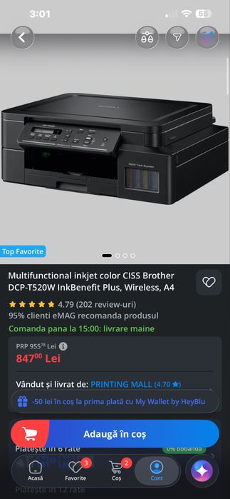 Imprimanta Multifunctional inkjet color CISS Brother Wi-fi, A4