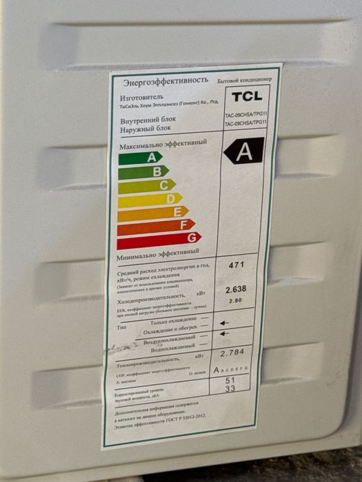 Продаю свой кондиционер TCL! Есть Гарантия на 2 года