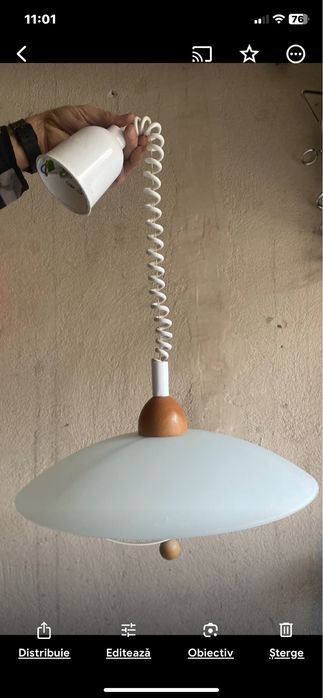 Lustra sau aplica tavan cu abajur sticla