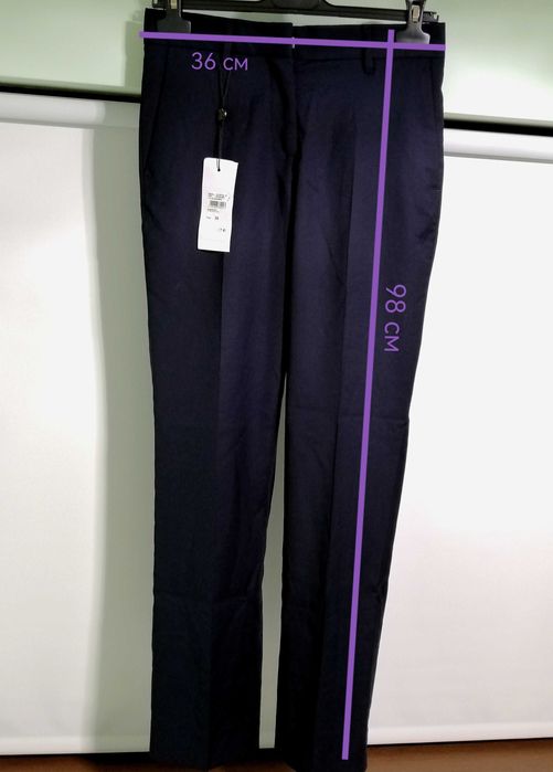 Дамски прав тъмносин панталон 38