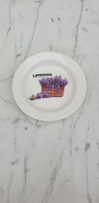 Cană din ceramică cu farfurioară – model Lavandă