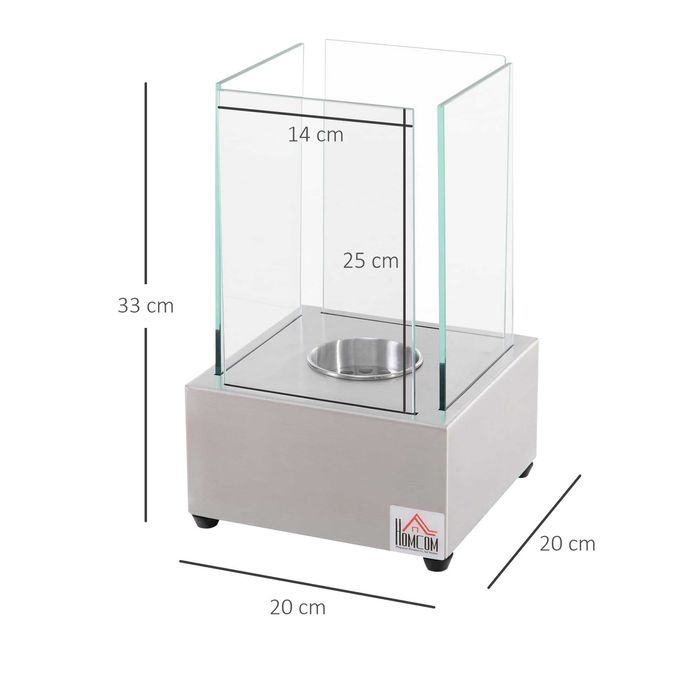 Semineu de masa otel si sticla arzator 0,4L - NOU, in cutie !!