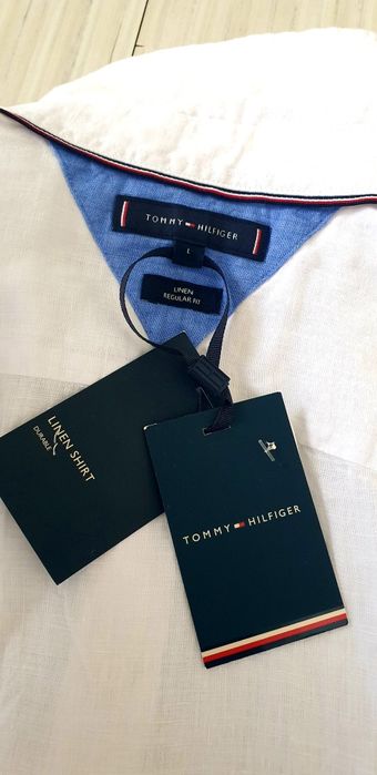 Tommy Hilfiger Linen /Лен Regular Fit  L НОВО ОРИГИНАЛ Мъжка  Ленена Риза