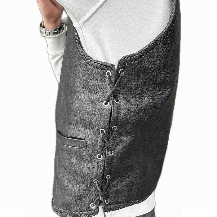 Елек нови рокерски рокер чопърски нов ретро елеци мото кожен кожа