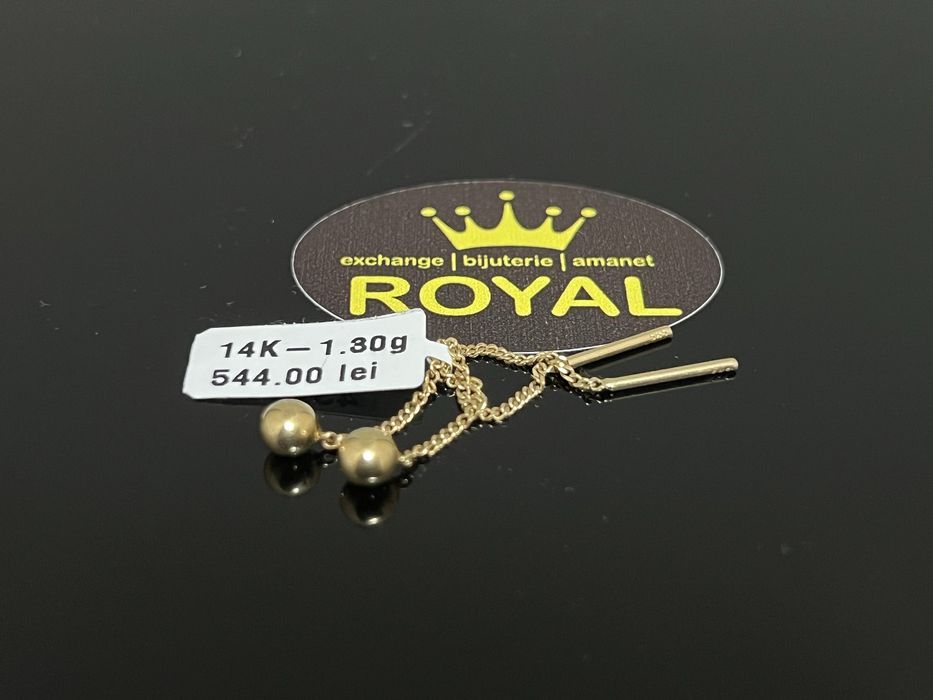 Bijuteria Royal CB : Cercei lungi aur 14k 1,30 grame