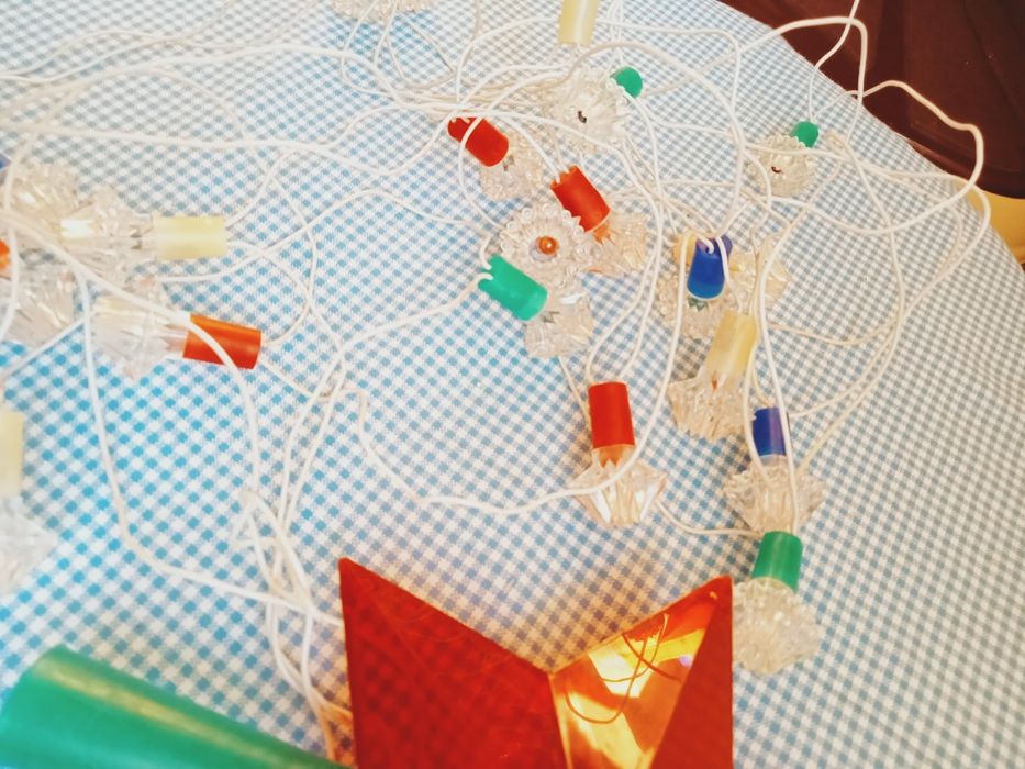 Instalație veche pom de Crăciun , de iarna, de colecție, Functionala