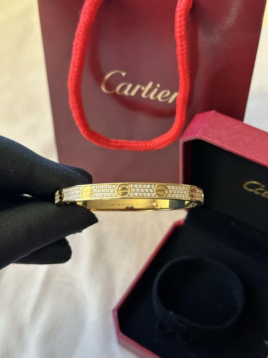 Bratara cu diamante  placata cu aur 18k