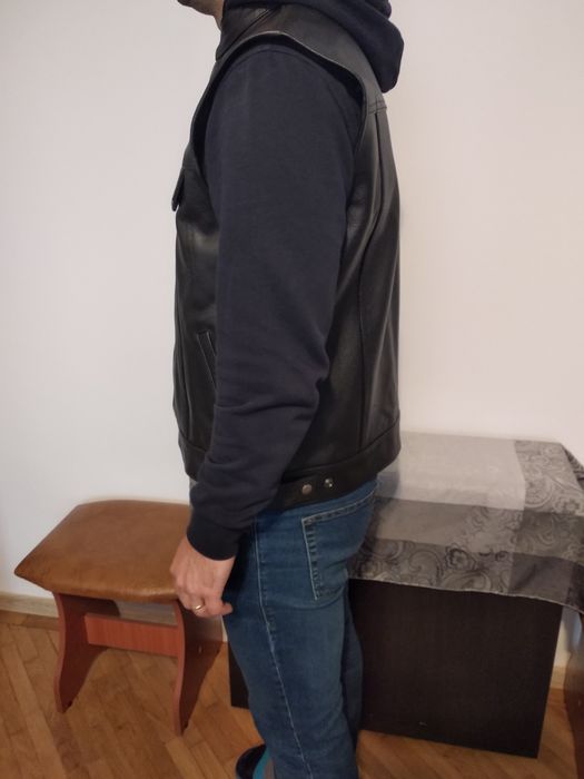 Vesta moto din piele naturala SM mărime S, M, L, XL, 2XL și 3XL noua!!