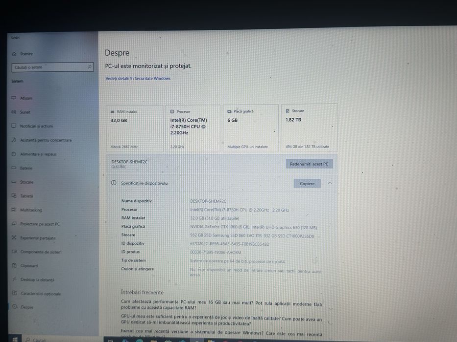 Laptop gaming MSI gtx 1060