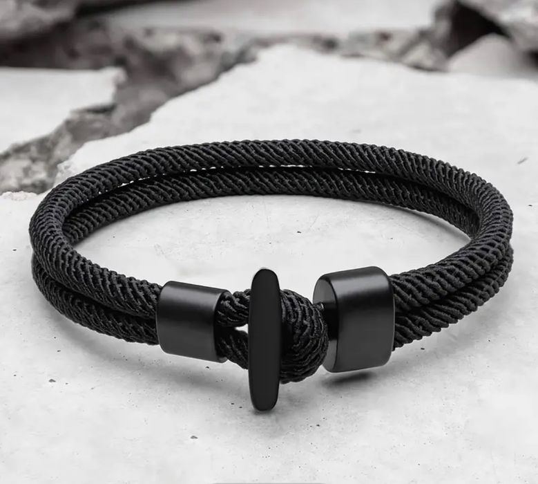 Мъжки гривни черна/зелена