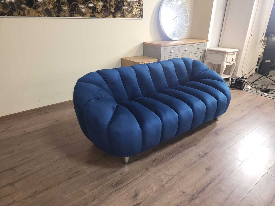 Син диван тройка от плат кадифе