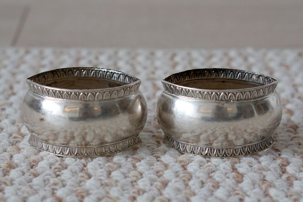 Set doua inele de servetele din argint 800 Italia