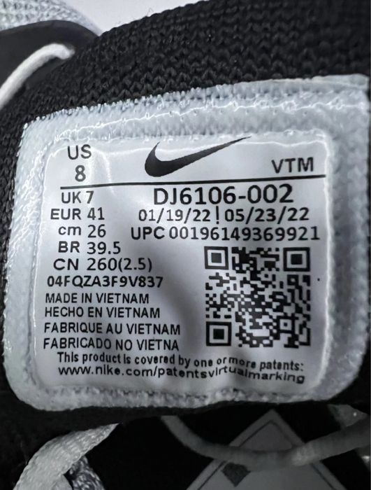 Nike Air Max Flyknit Racer Oreo Black UK7/EUR41номер/27см