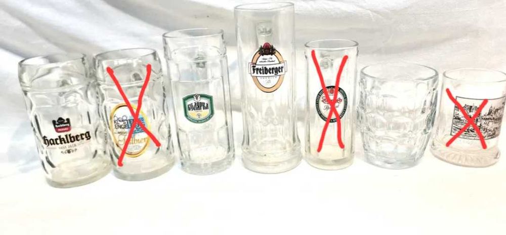 Различни чаши за бира 0,2мл, 0,4мл, 0,5мл.