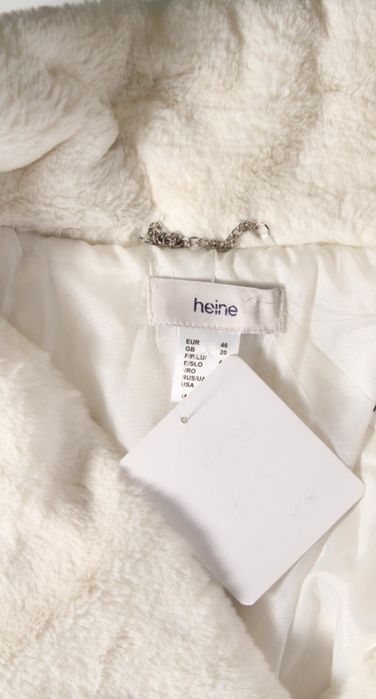 Бяло меко топло пухено Палто - HEINE L/XL