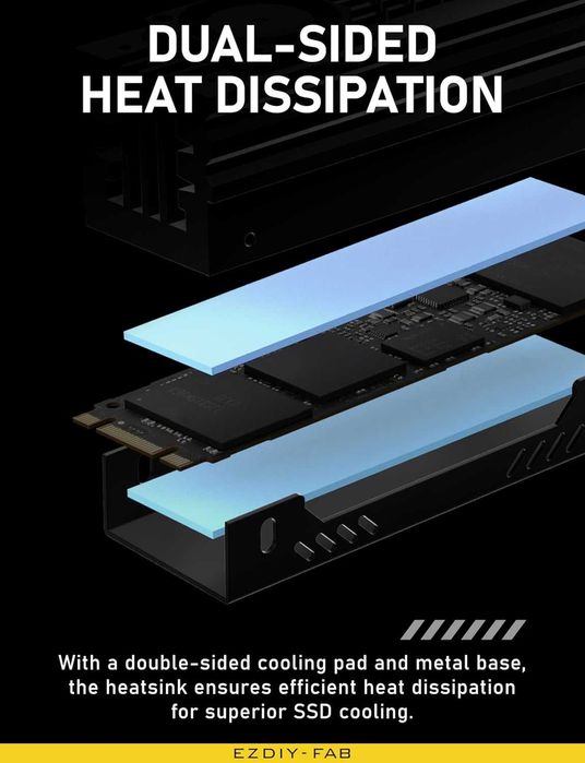 Cooler Radiator EZDIY-FAB Shield ARGB M.2 SSD ventilator PWM de 20mm